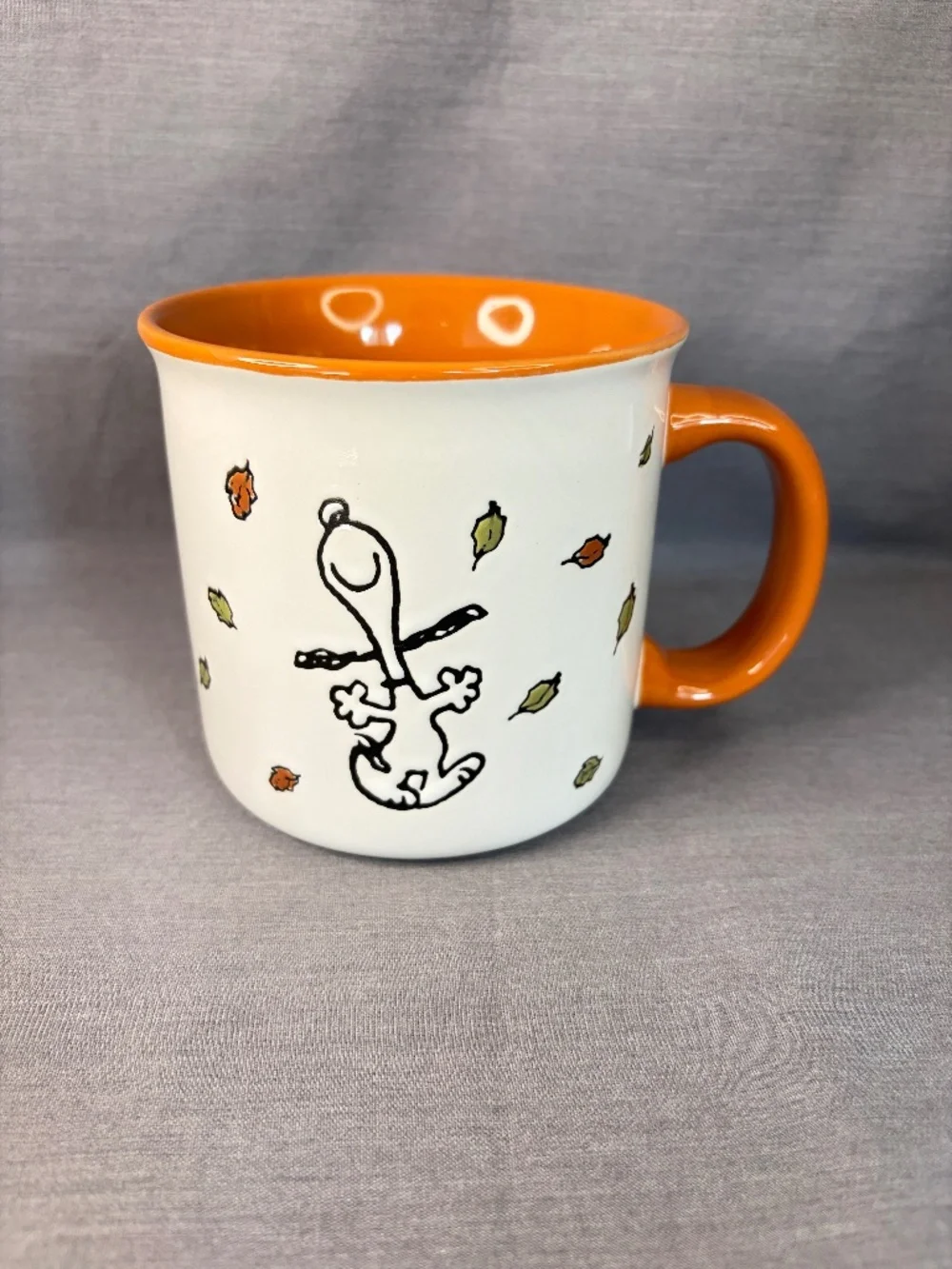 Peanuts Snoopy Mug Coffee Tea Fall Autumn Leaves Large 20 oz.